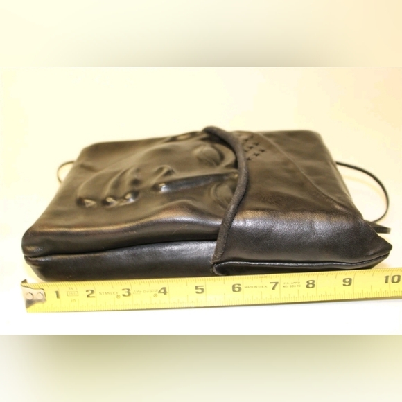 Deborah Einbender Sculpted Crossbody Bag DL Einbender Pursona Black Leather Bag - Picture 4 of 14